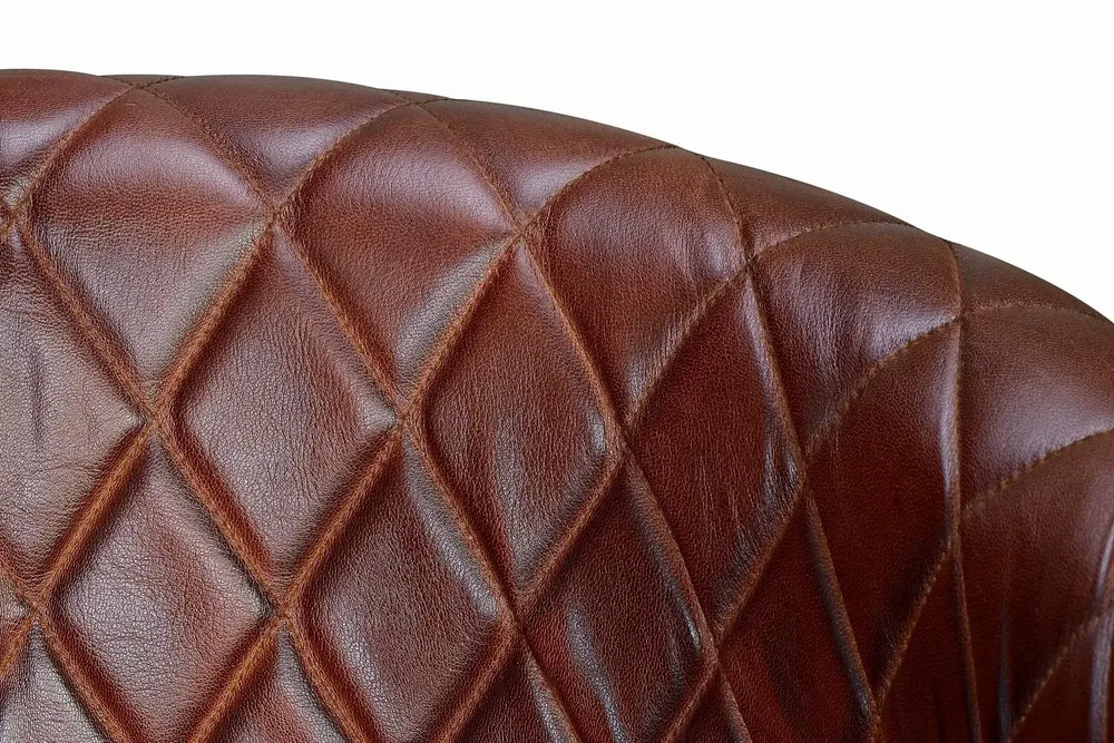 Chaises - Chaise en cuir naturel avec pieds en métal - GINER Y COLOMER