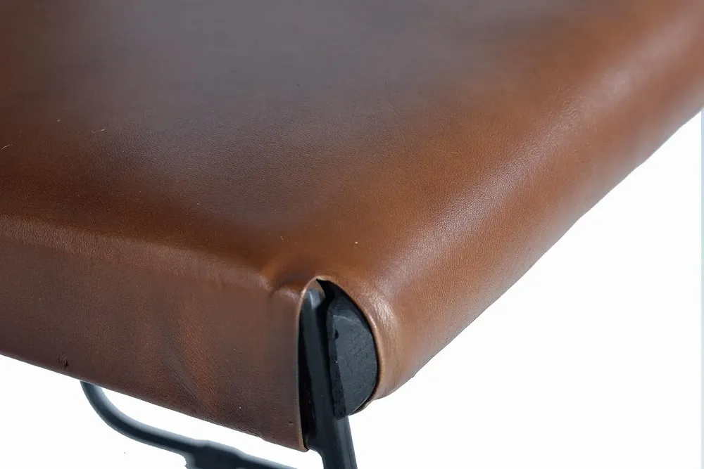 Chairs - Set of 2 chairs in brown leather and metal - GINER Y COLOMER