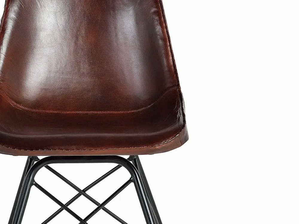 Chairs - Industrial style chair covered in natural leather - GINER Y COLOMER