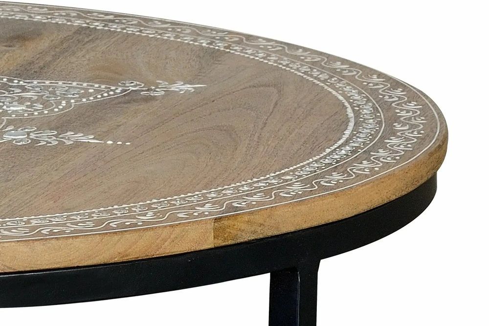 Coffee tables - Coffee table in mango wood and natural and black metal legs - GINER Y COLOMER
