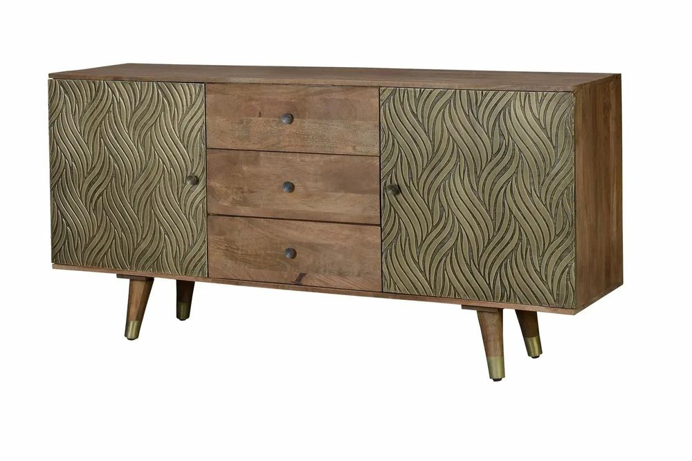 Sideboards - Mango wood and bronze sideboard - GINER Y COLOMER