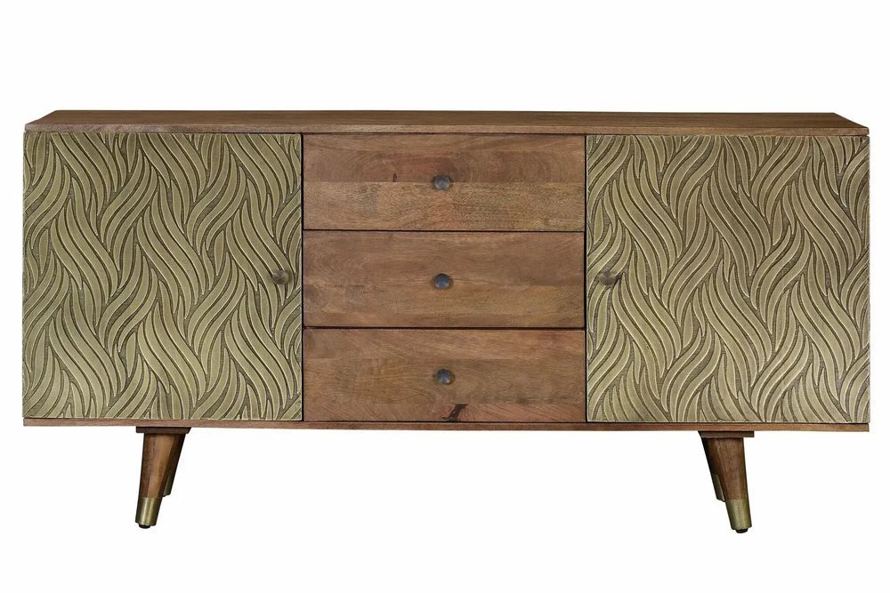 Sideboards - Mango wood and bronze sideboard - GINER Y COLOMER