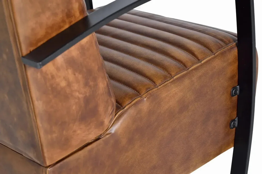 Fauteuils - Fauteuil en cuir marron et métal - GINER Y COLOMER