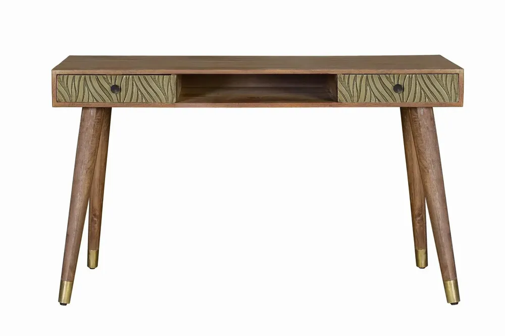 Bureaux - Bureau en bois de manguier avec détails en bronze - GINER Y COLOMER