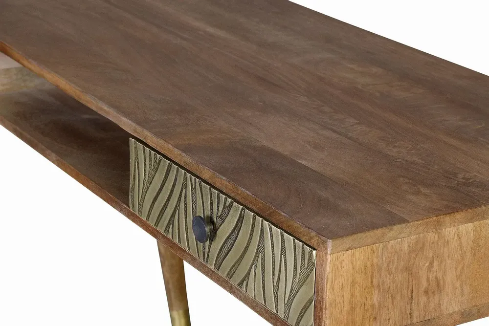 Bureaux - Bureau en bois de manguier avec détails en bronze - GINER Y COLOMER