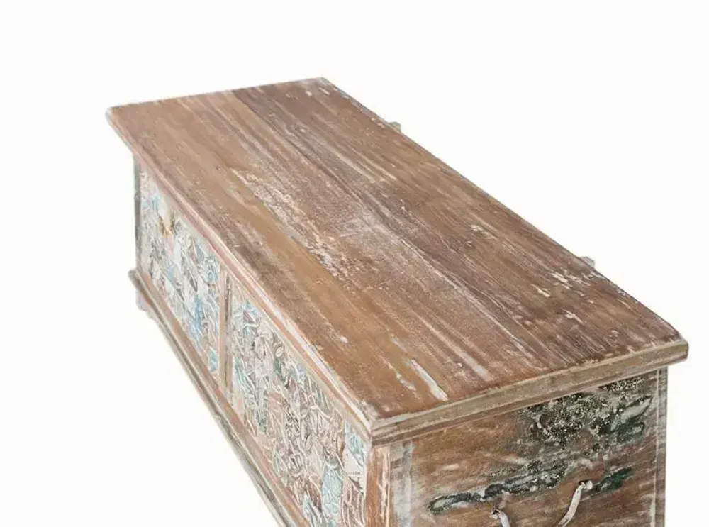 Boîtes de rangement - Coffre mélange en bois de manguier et recyclé finition multicolore - GINER Y COLOMER