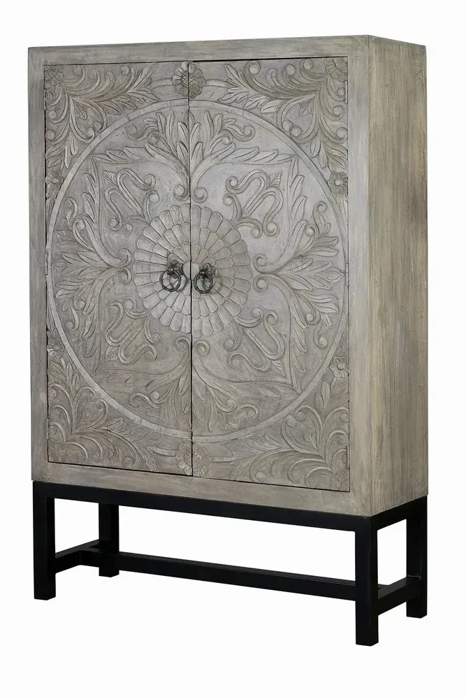 Armoires - Armoire en manguier et pieds en métal gris vieilli - GINER Y COLOMER