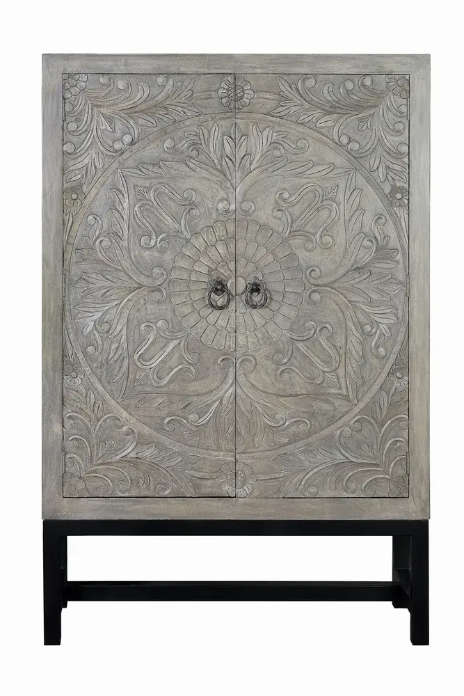 Armoires - Armoire en manguier et pieds en métal gris vieilli - GINER Y COLOMER