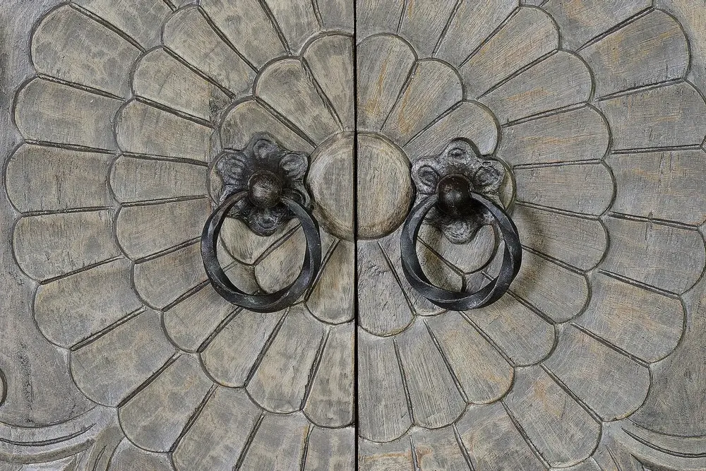 Armoires - Armoire en manguier et pieds en métal gris vieilli - GINER Y COLOMER