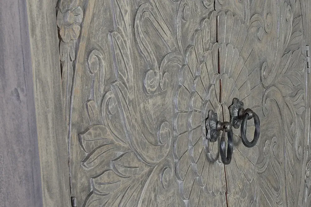 Armoires - Armoire en manguier et pieds en métal gris vieilli - GINER Y COLOMER