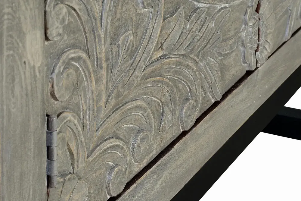 Armoires - Armoire en manguier et pieds en métal gris vieilli - GINER Y COLOMER