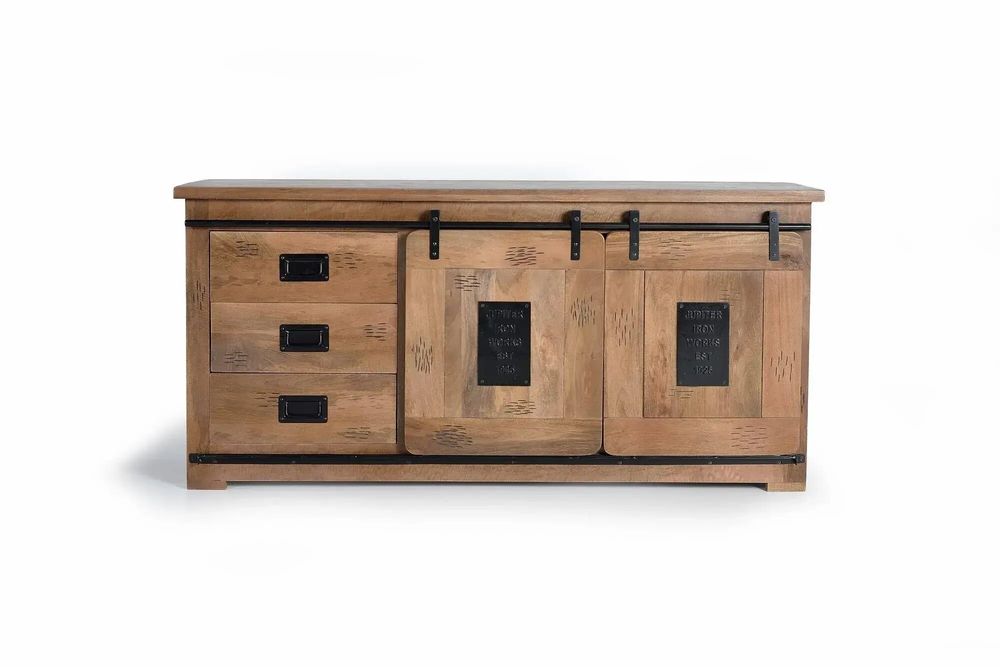 Buffets - Buffet de style industriel en manguier massif et métal - GINER Y COLOMER