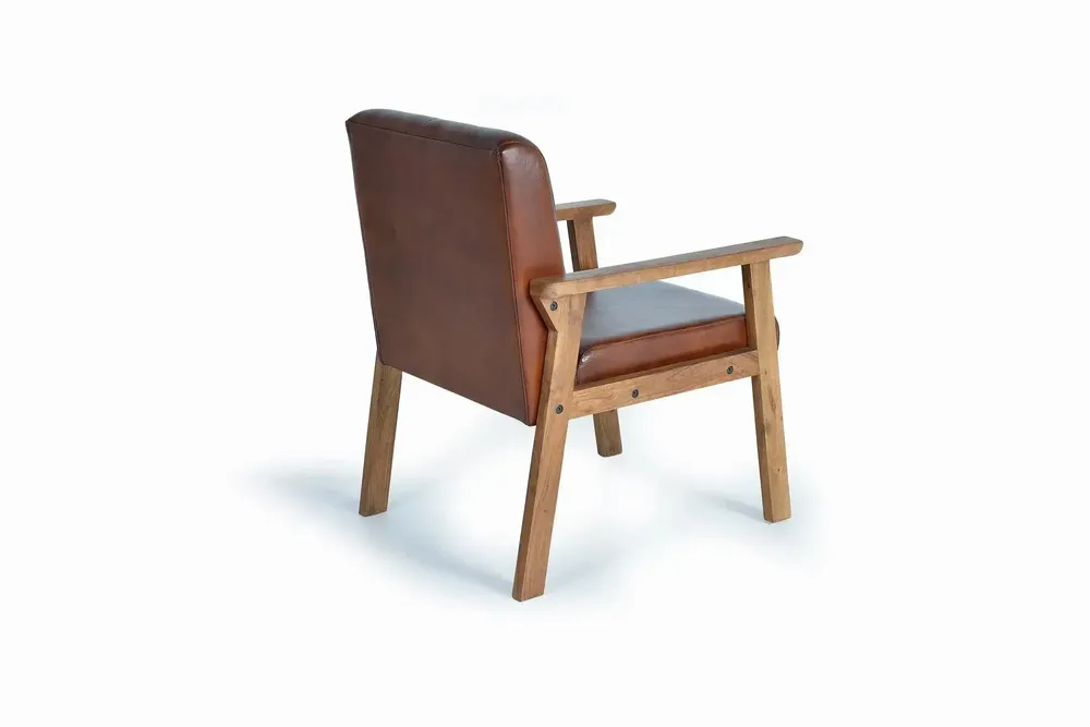 Fauteuils - Fauteuil cuir marron et métal - GINER Y COLOMER