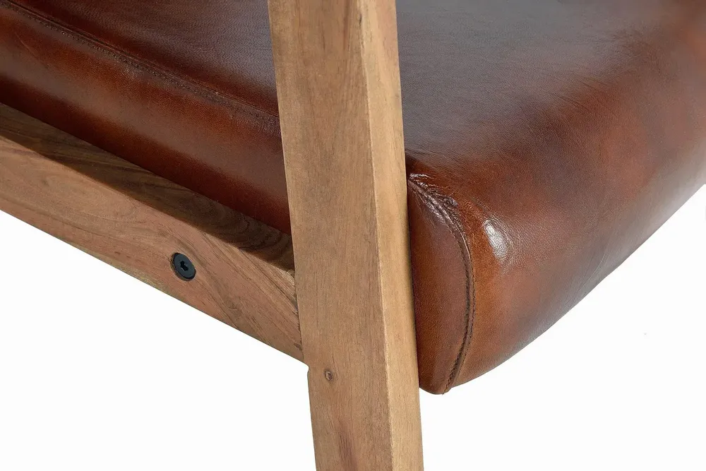 Fauteuils - Fauteuil cuir marron et métal - GINER Y COLOMER