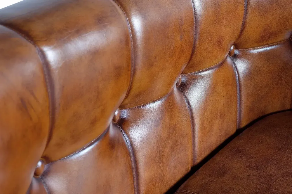 Sofas - Brown leather and metal sofa - GINER Y COLOMER