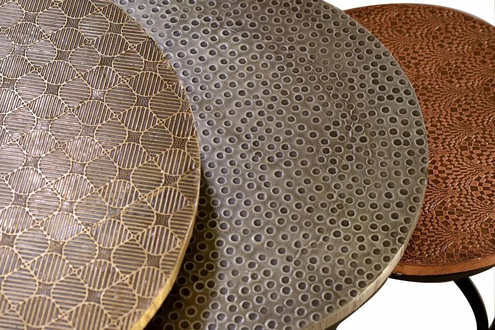 Tables basses - Ensemble de 3 tables basses plateau bronze - GINER Y COLOMER