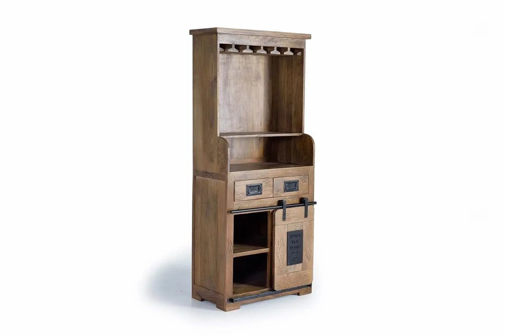 Sideboards - Bottle holder in mango wood and metal - GINER Y COLOMER