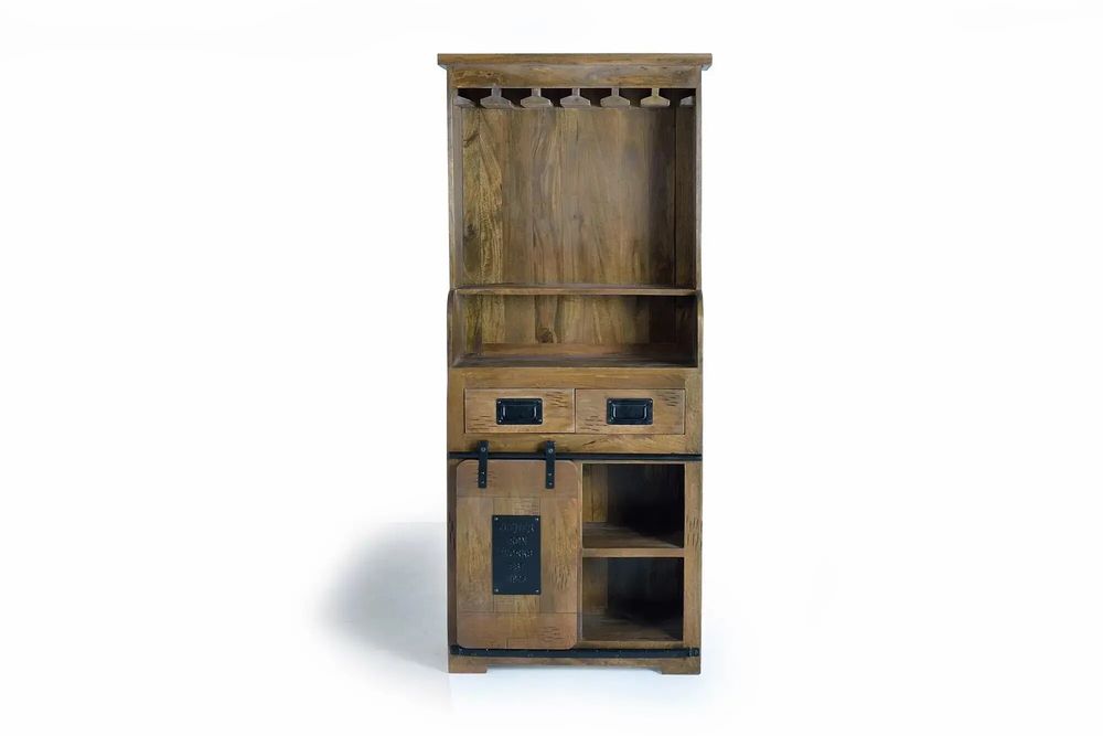 Sideboards - Bottle holder in mango wood and metal - GINER Y COLOMER