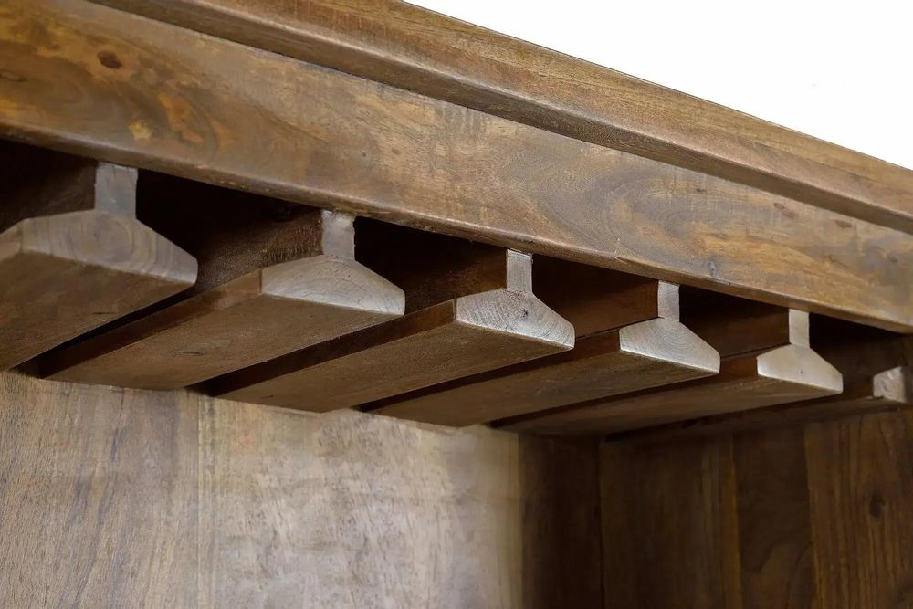 Sideboards - Bottle holder in mango wood and metal - GINER Y COLOMER