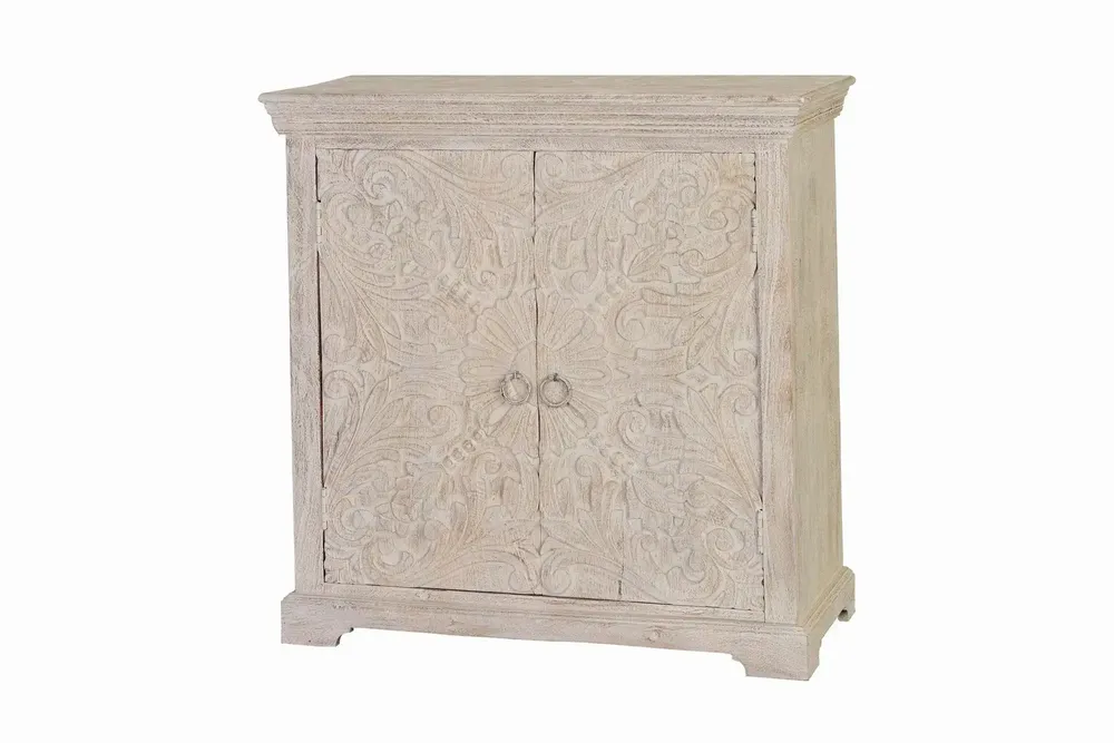 Chests of drawers - Chest of drawers in aged white mango wood - GINER Y COLOMER