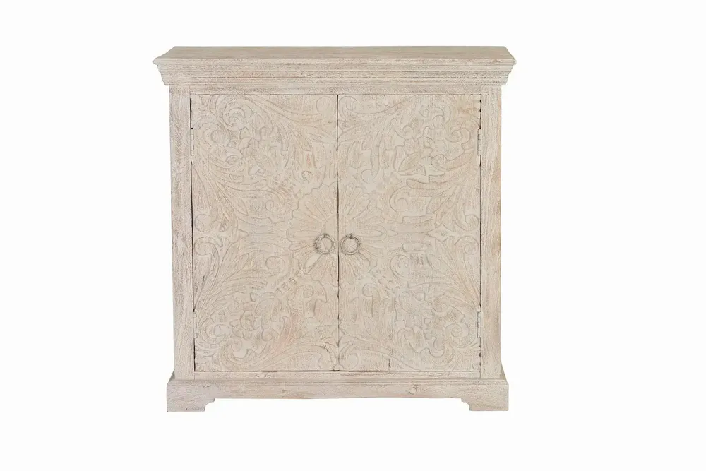 Chests of drawers - Chest of drawers in aged white mango wood - GINER Y COLOMER