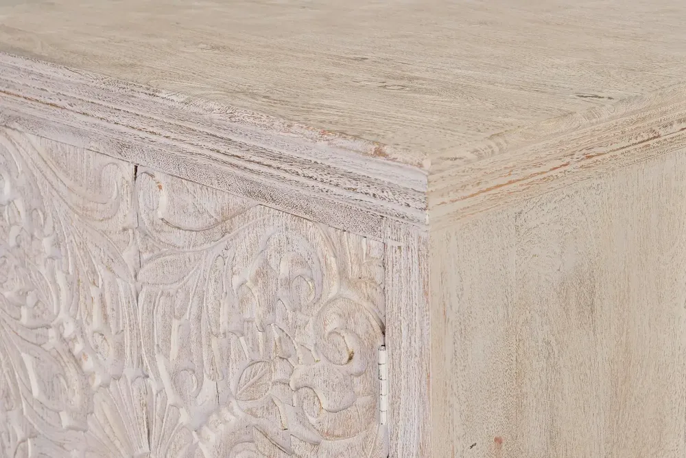 Chests of drawers - Chest of drawers in aged white mango wood - GINER Y COLOMER