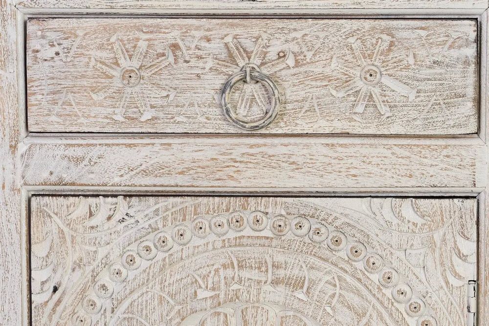 Sideboards - Sideboard in aged white mango wood - GINER Y COLOMER