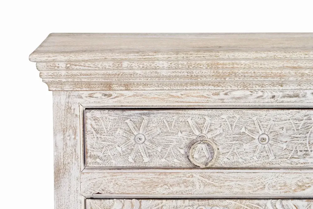Sideboards - Sideboard in aged white mango wood - GINER Y COLOMER