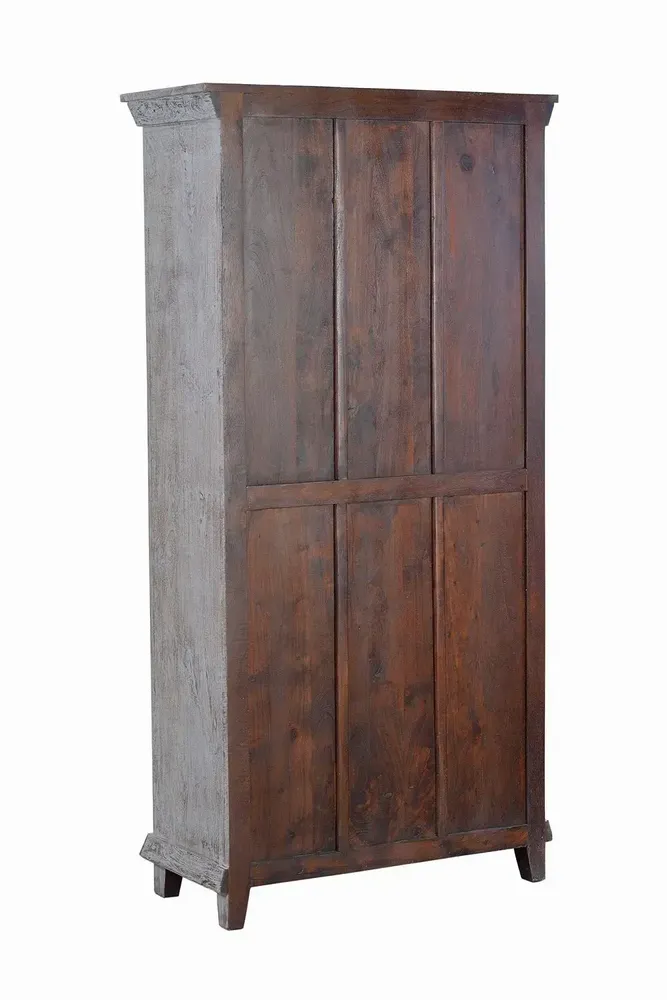 Wardrobe - Mango wood cabinet aged details pastel tones - GINER Y COLOMER