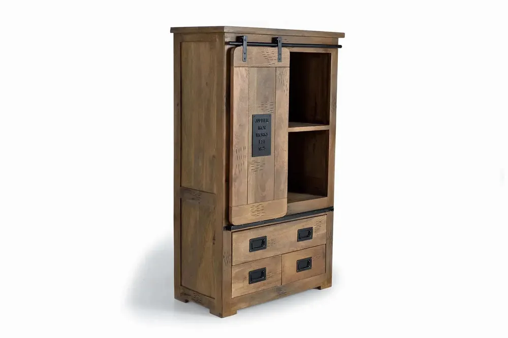 Wardrobe - Mango wood and metal wardrobe - GINER Y COLOMER