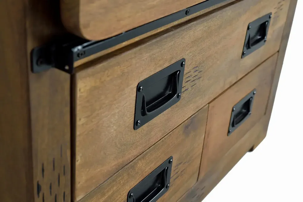 Wardrobe - Mango wood and metal wardrobe - GINER Y COLOMER