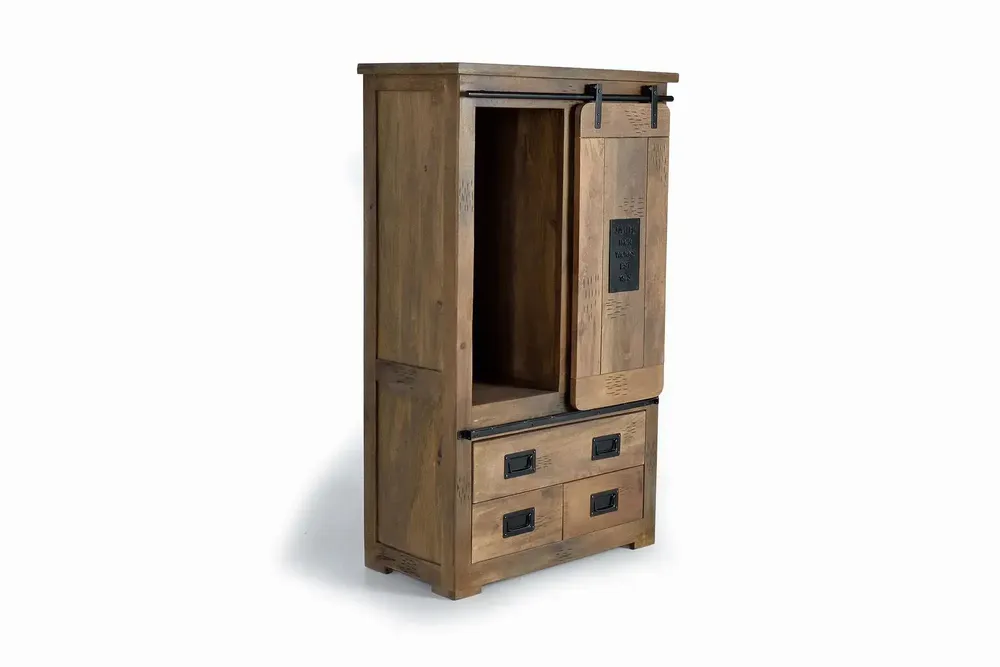 Wardrobe - Mango wood and metal wardrobe - GINER Y COLOMER