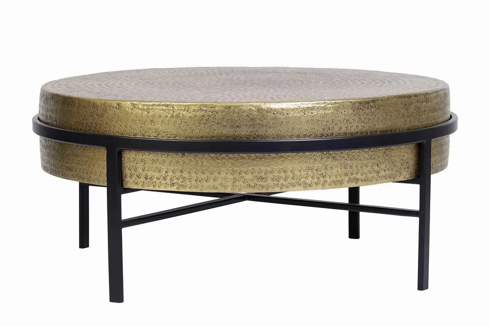 Coffee tables - Coffee table with bronze top and black metal legs - GINER Y COLOMER