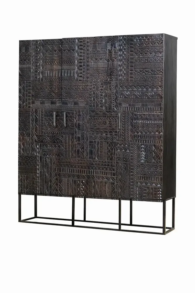 Sideboards - Showcase in mango wood and dark walnut metal - GINER Y COLOMER