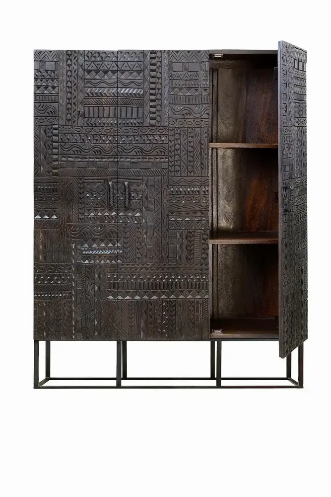 Sideboards - Showcase in mango wood and dark walnut metal - GINER Y COLOMER