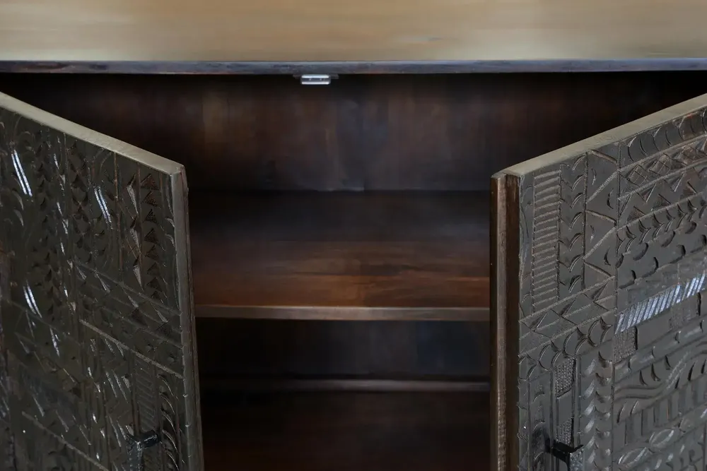 Sideboards - Showcase in mango wood and dark walnut metal - GINER Y COLOMER