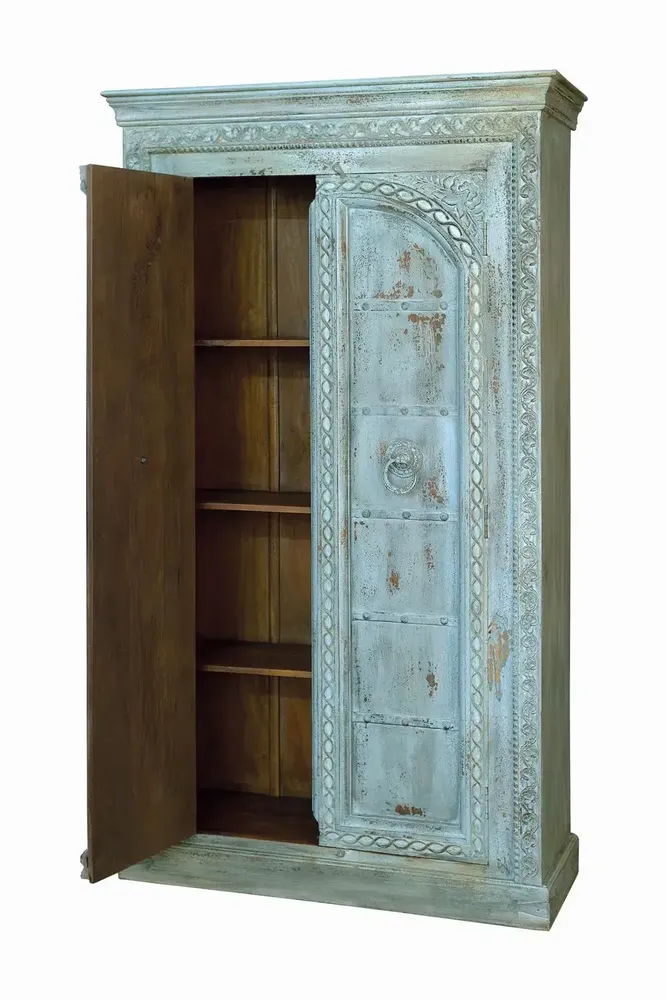 Wardrobe - Teal mango wood cabinet - GINER Y COLOMER
