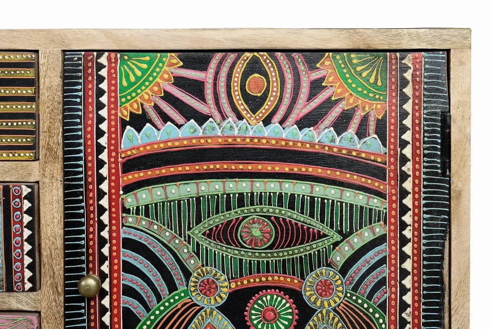 Chests of drawers - Chest of drawers in natural and multi-colored mango wood - GINER Y COLOMER