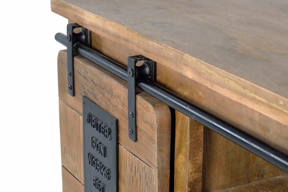 TV stands - Mango wood and metal TV cabinet - GINER Y COLOMER