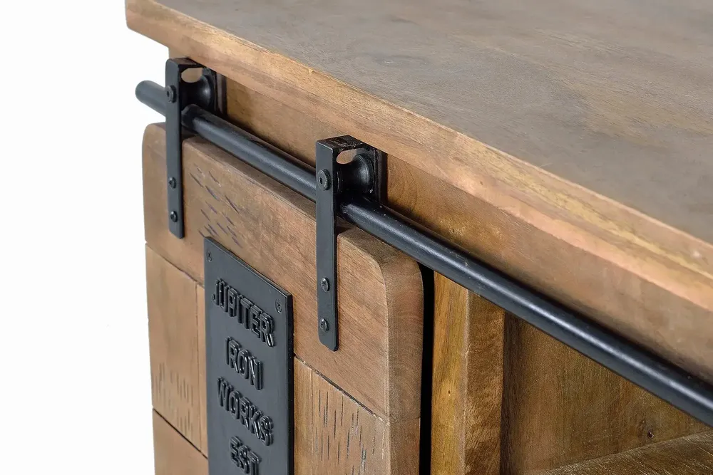 TV stands - Mango wood and metal TV cabinet - GINER Y COLOMER