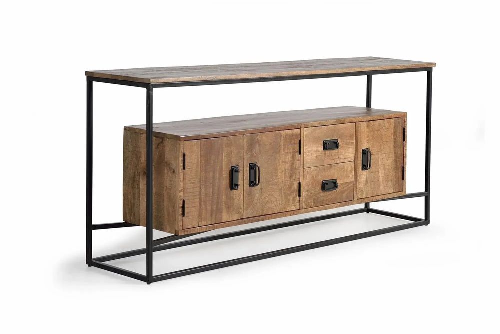 Sideboards - Mango wood and metal sideboard - GINER Y COLOMER