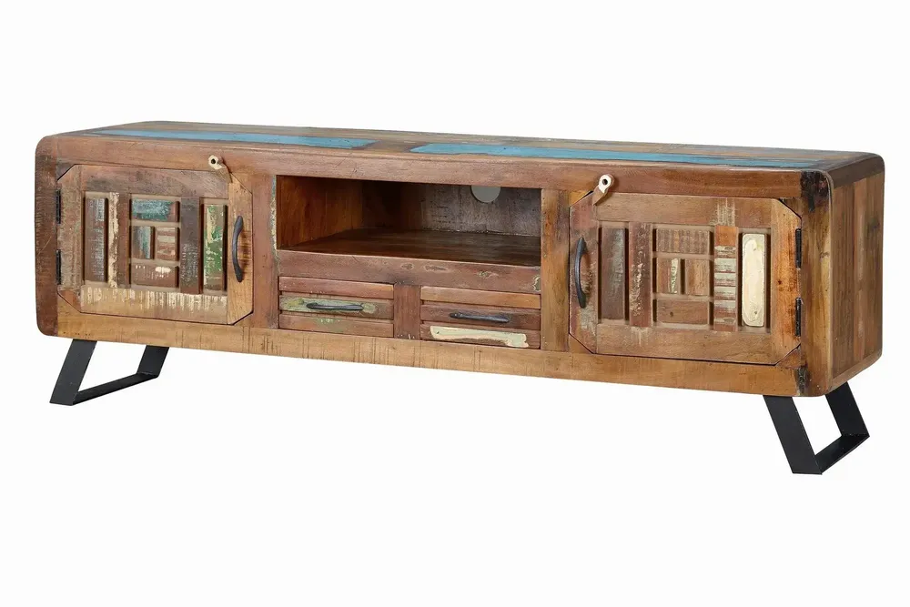 Meubles TV - Meuble TV exclusif en bois recyclé multicolore - GINER Y COLOMER