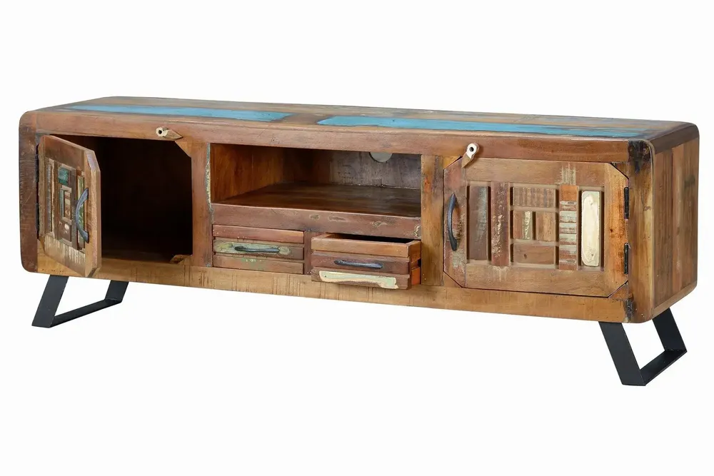 Meubles TV - Meuble TV exclusif en bois recyclé multicolore - GINER Y COLOMER