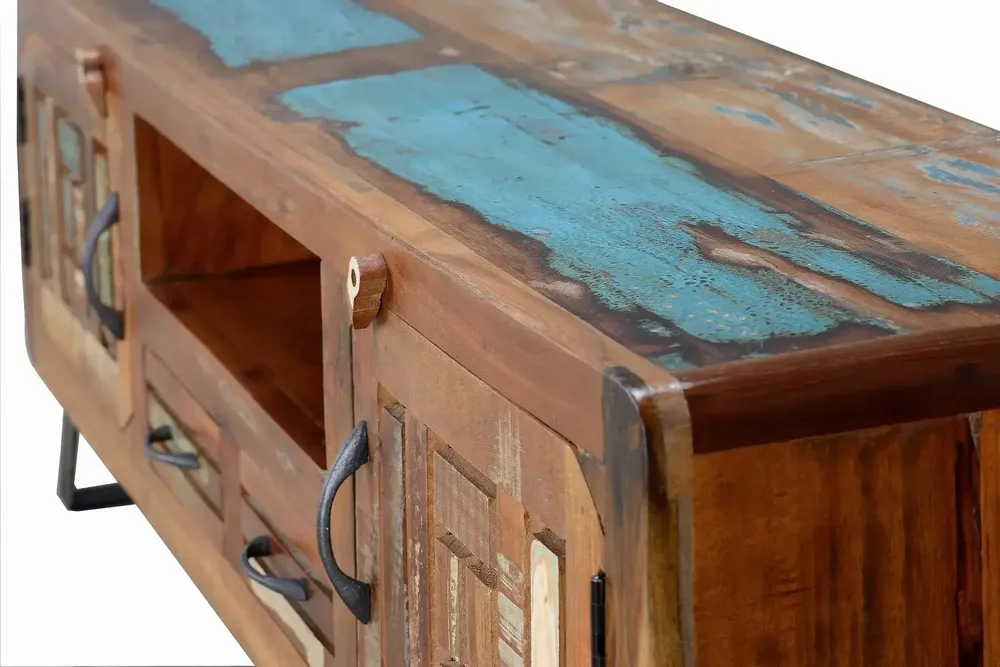 Meubles TV - Meuble TV exclusif en bois recyclé multicolore - GINER Y COLOMER