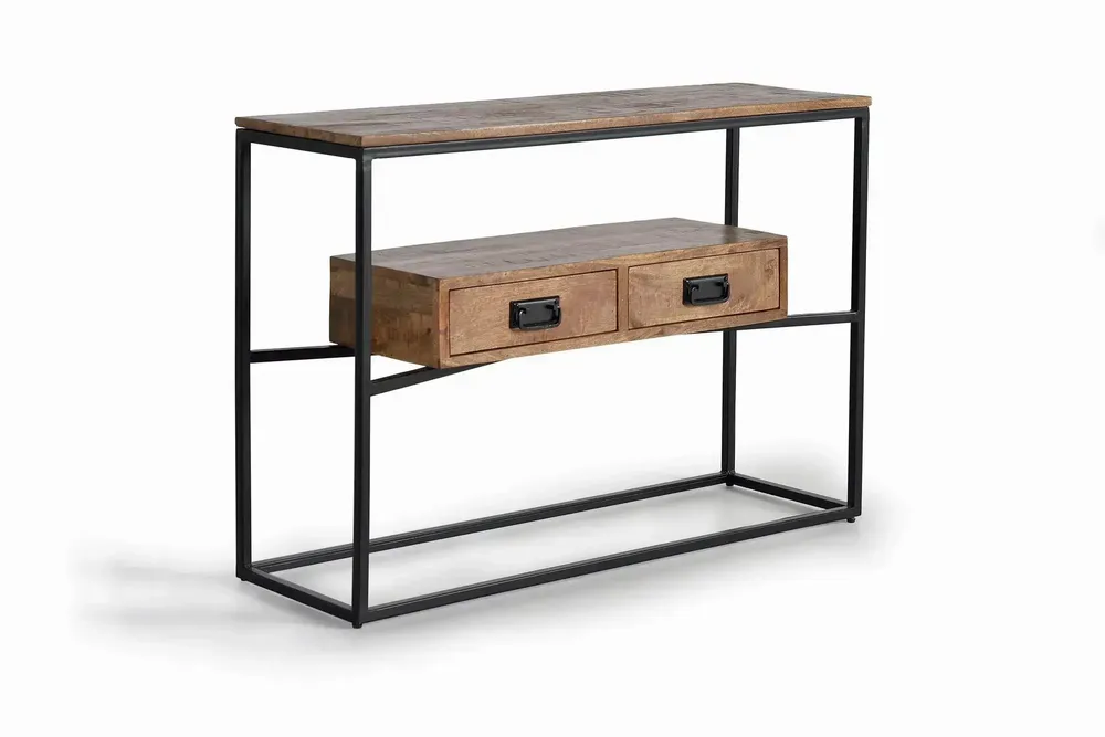 Console table - Mango wood and metal console - GINER Y COLOMER