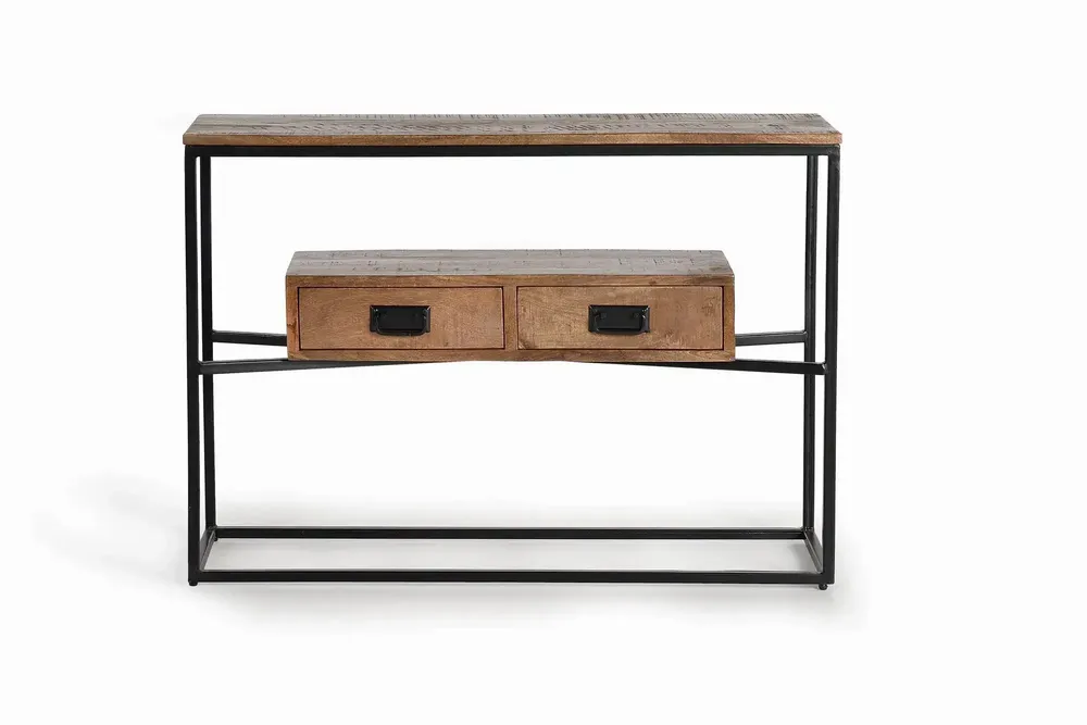 Console table - Mango wood and metal console - GINER Y COLOMER