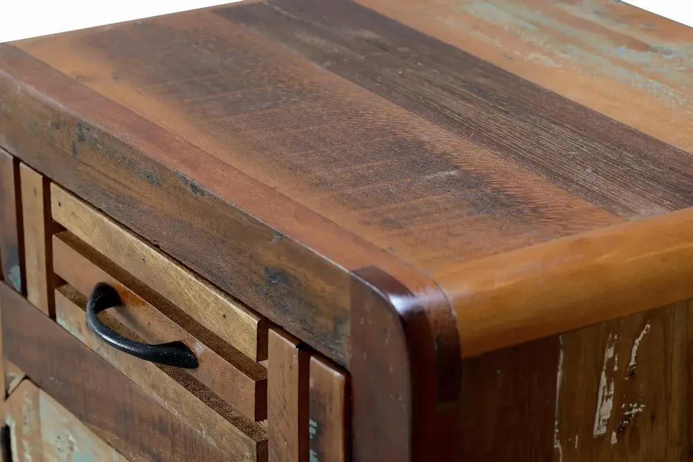Night tables - Bedside table in aged walnut and gray mango wood - GINER Y COLOMER