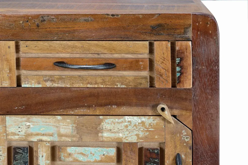 Night tables - Bedside table in aged walnut and gray mango wood - GINER Y COLOMER