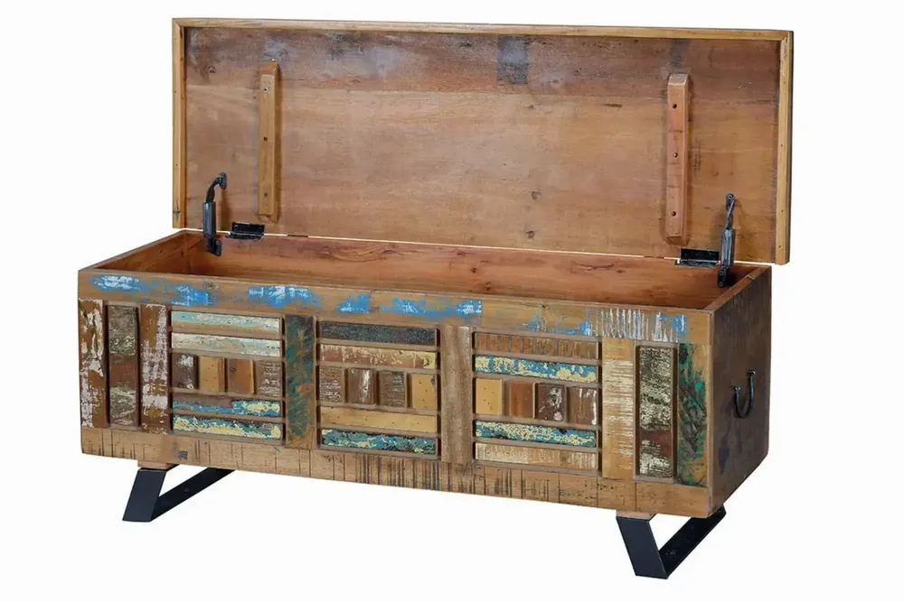Boîtes de rangement - Malle exclusive en bois recyclé multicolore - GINER Y COLOMER