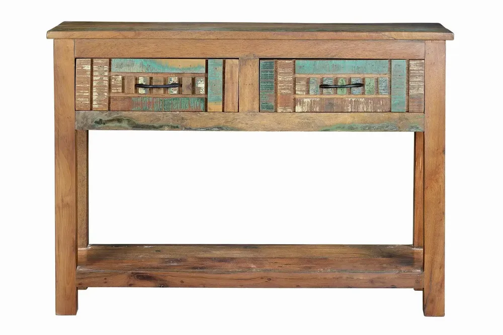 Console table - Exclusive console in multicolored recycled wood - GINER Y COLOMER